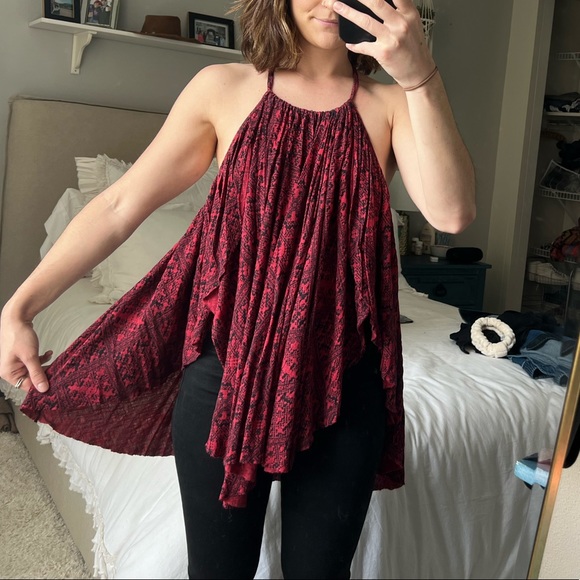 ✨FREE PEOPLE OPEN BACK BABYDOLL TOP size XS - Picture 1 of 3